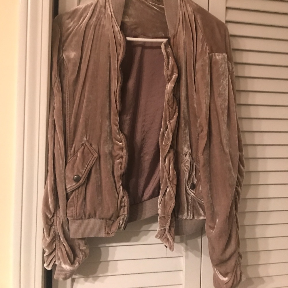 Free people soft velvet bomber jacket